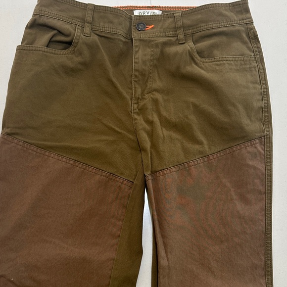 Orvis Women's Two-Tone Straight Leg Pants - Olive and Brown - Picture 3 of 5